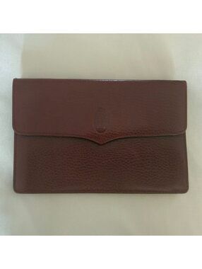 Cartier Bordeaux Leather Clutch Wallet with Gold-Tone Hardware
